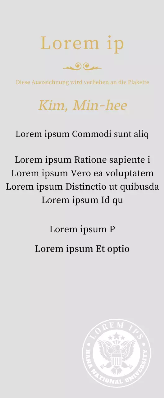 Luxuriöse Abschlussplakette mit Schullogo und Goldverzierung