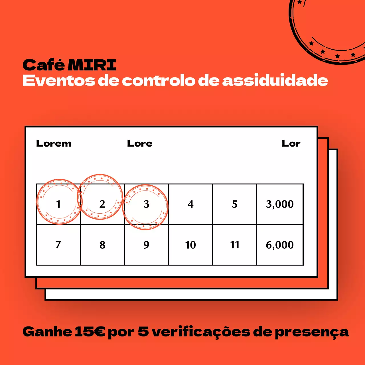 Promova o seu evento com um simples cupão laranja de controlo de presenças
