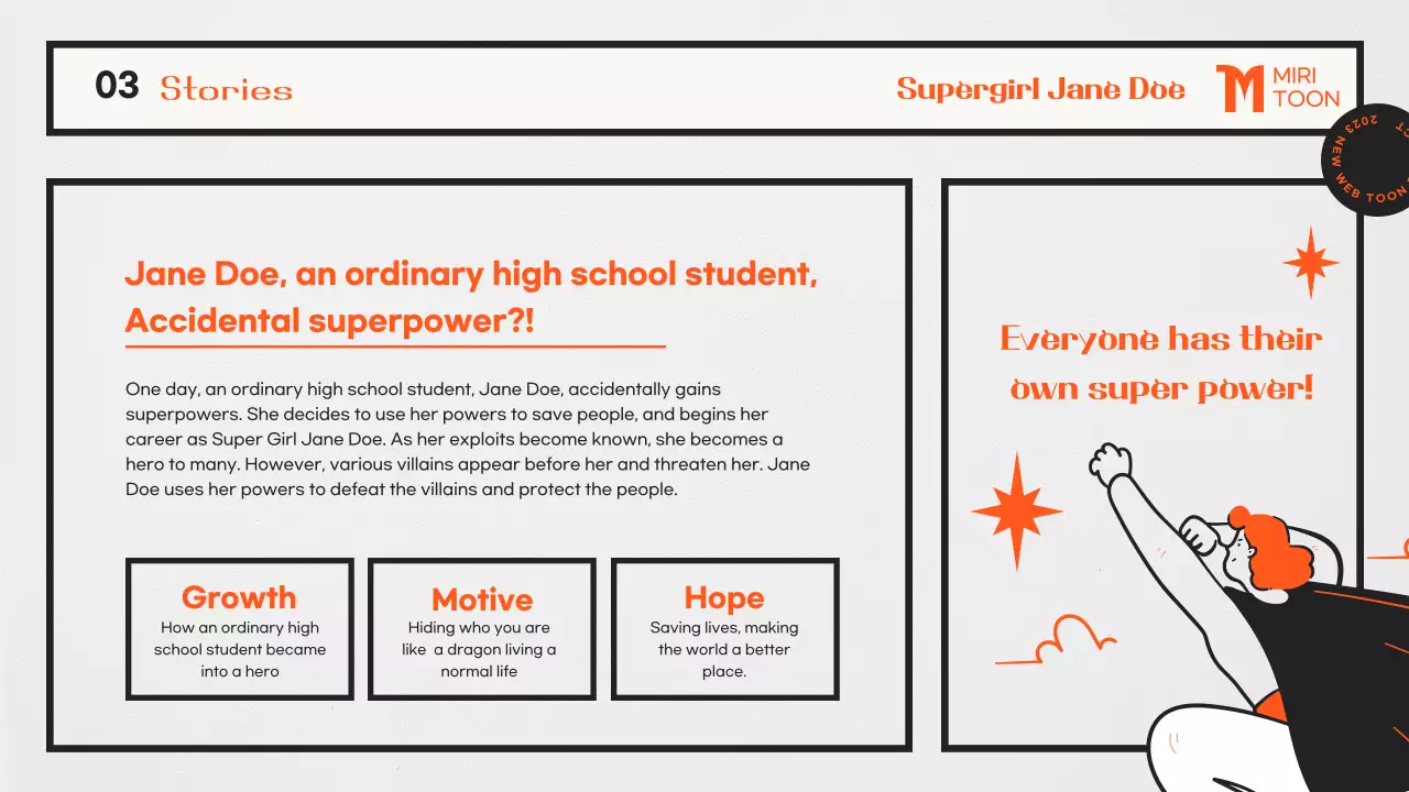 오렌지 코믹 슈퍼히어로 플래너 프레젠테이션
