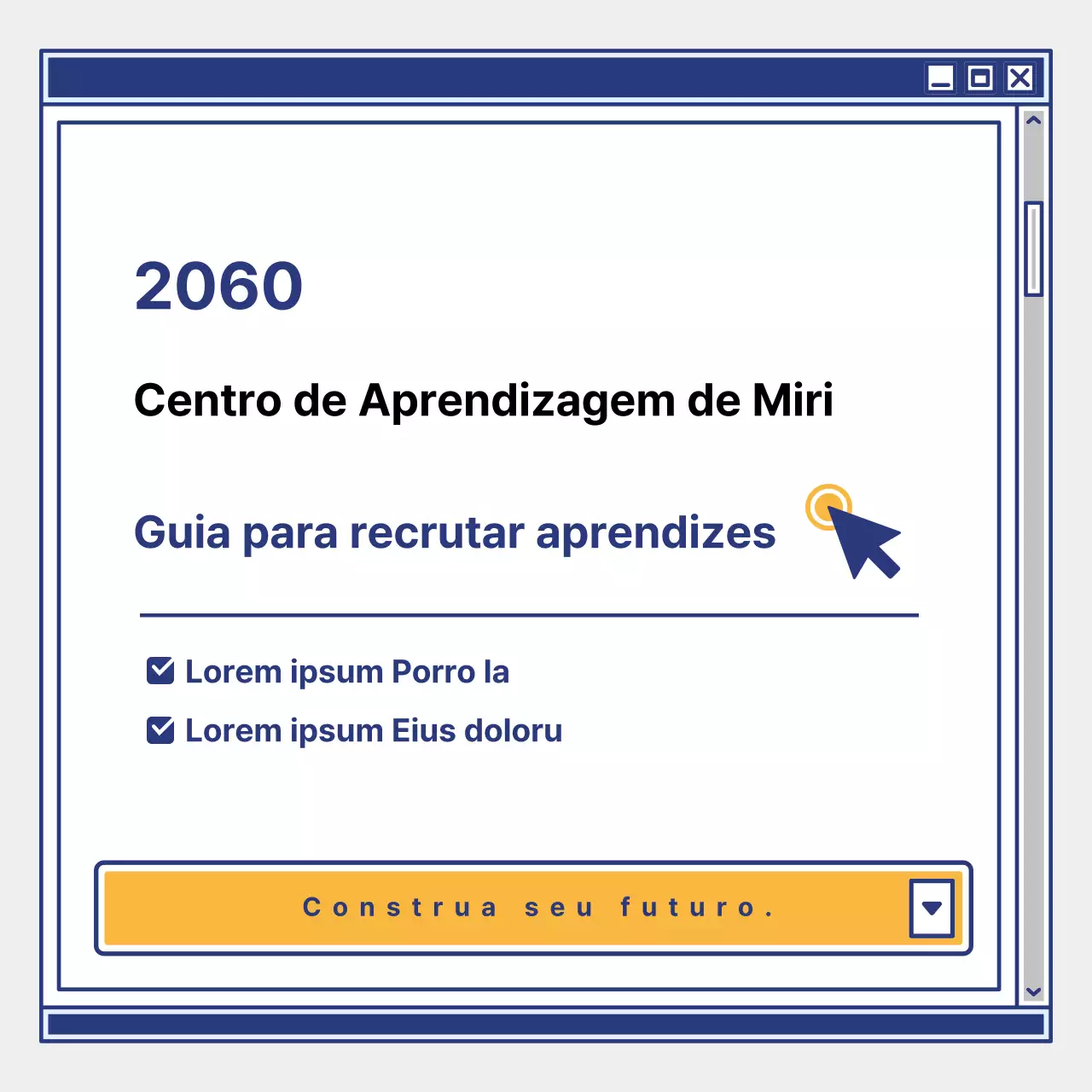 Promover o recrutamento de alunos com um simples centro de aprendizagem amarelo e azul-marinho