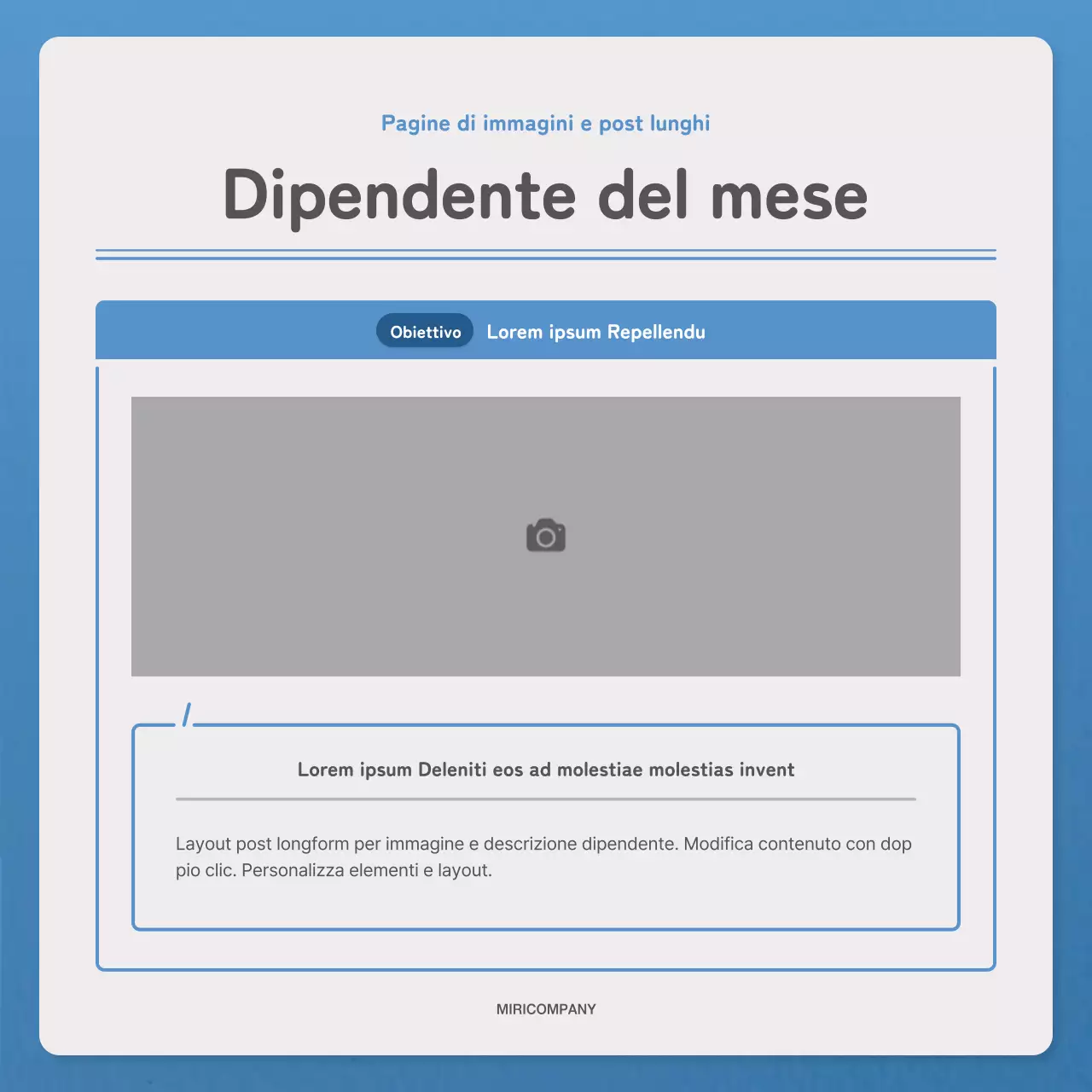 Una lettera semplice in blu e navy per la newsletter