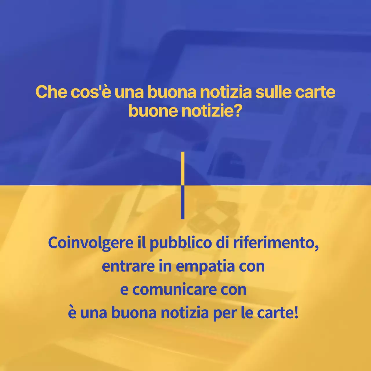 Un semplice annuncio di guida al marketing in blu e giallo