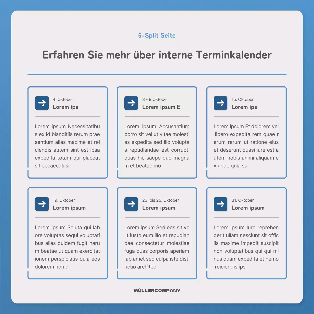 Ein einfacher Brief in blauer und marineblauer Newsletter-Post