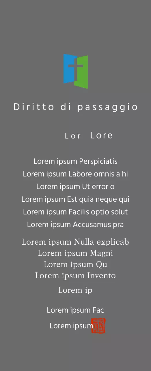 Concetto di targa con logo della chiesa