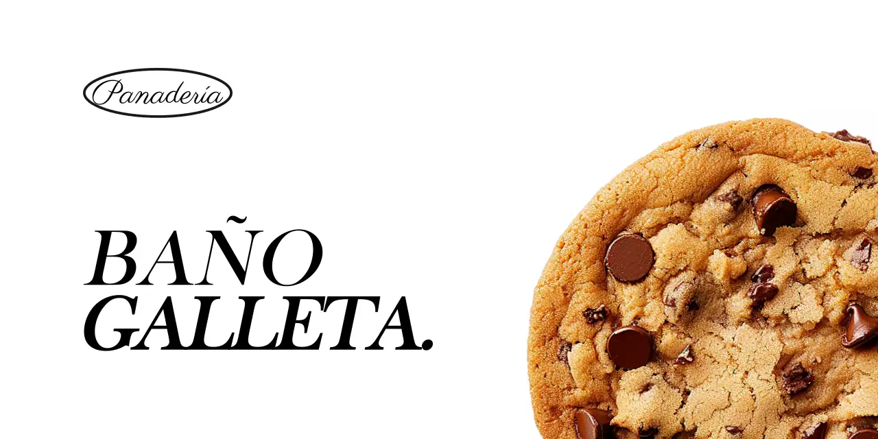 Tachuela de cabecera de envase con la imagen de una galleta sobre fondo blanco