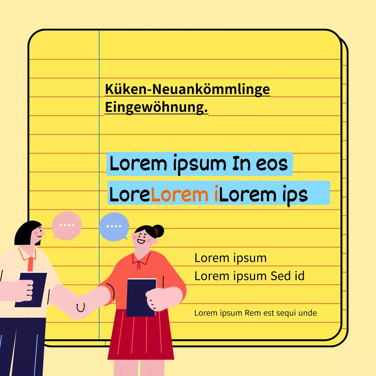 Einfache und trendige Tipps für neue Mitarbeiter in den Farben Gelb und Hellblau Schulungsunterlagen