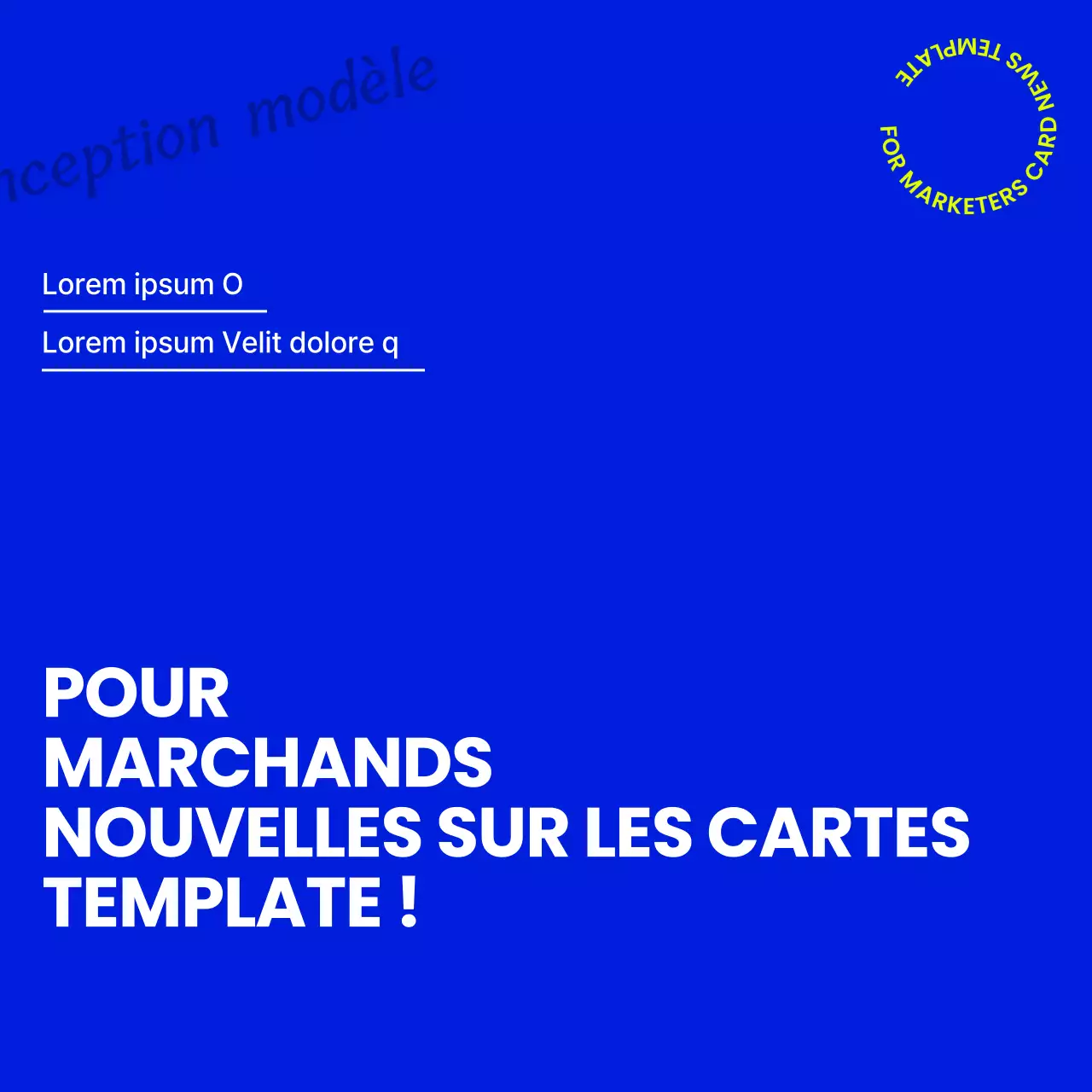 Proposition de modèle de cardnews moderne et branché en bleu marine et couleurs fluorescentes
