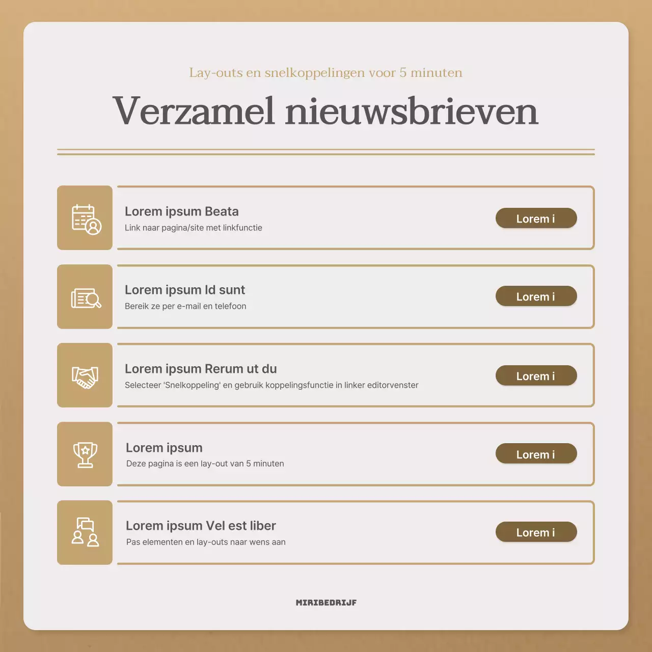 Een eenvoudige herfstbrief in beige en bruin nieuwsbriefpost