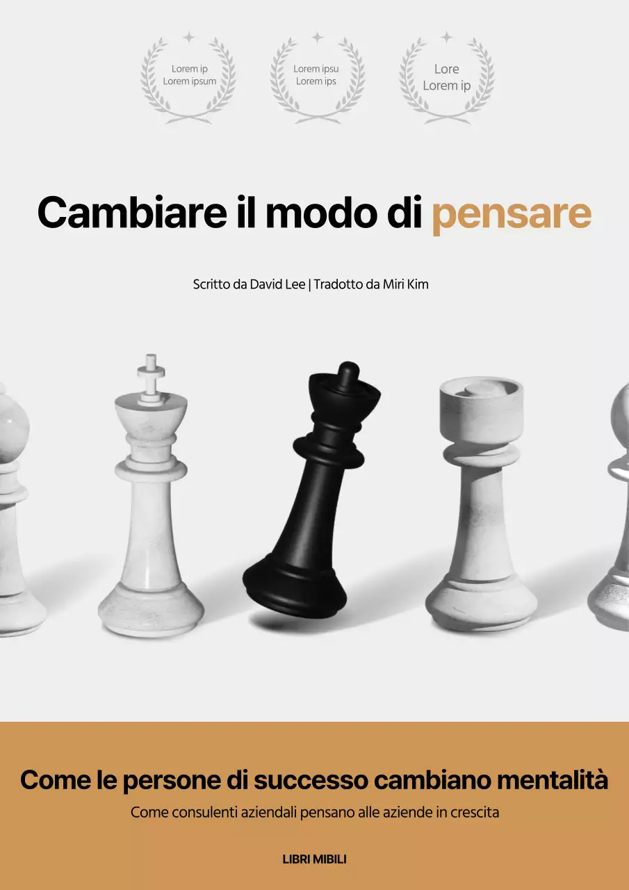 Libro di auto-aiuto con un moderno design a scacchiera in oro monocromatico