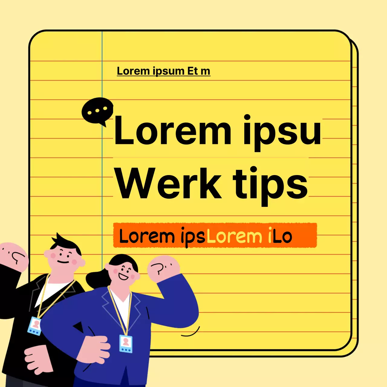 Basic en trendy new hire company life tips in geel en lichtblauw Trainingsmateriaal