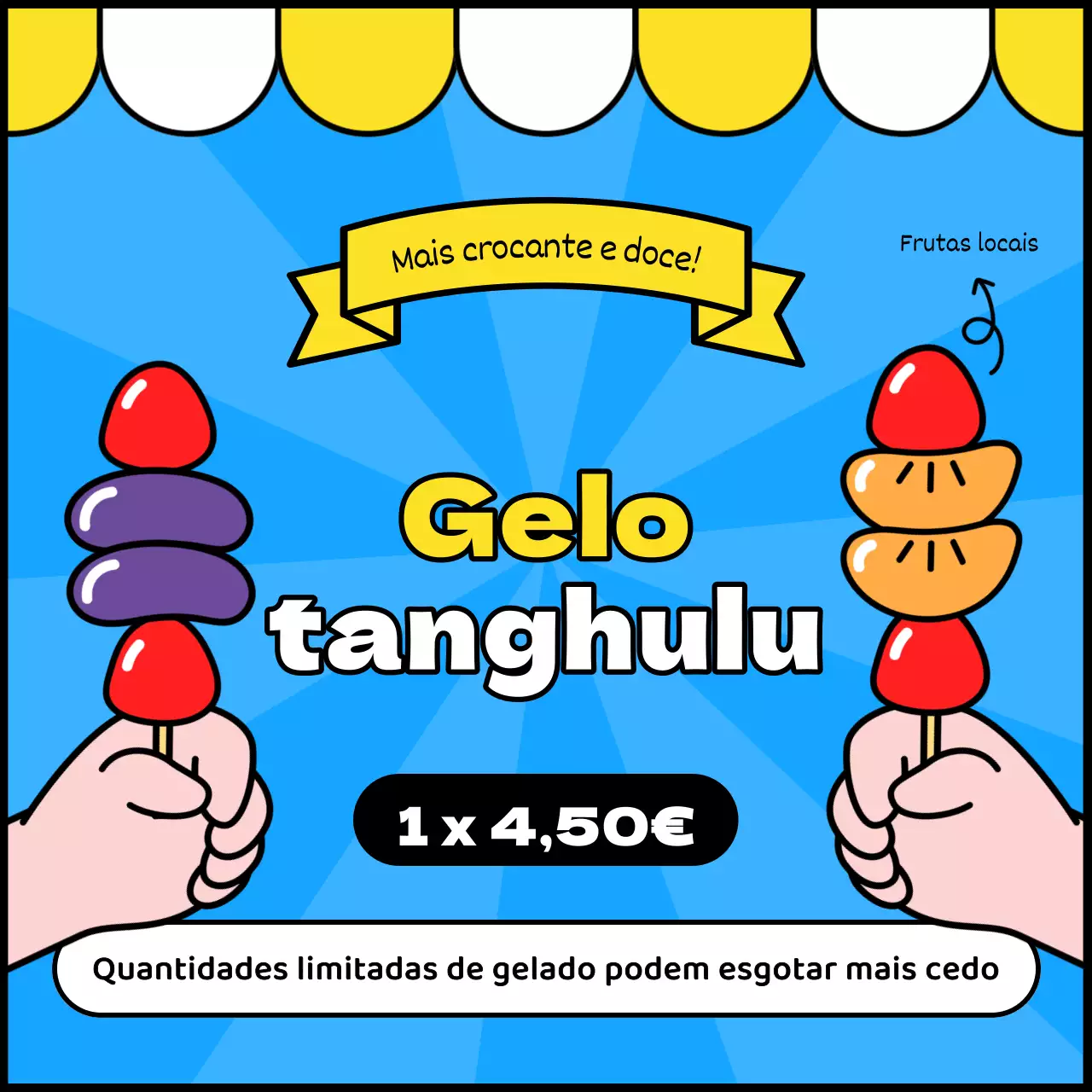 Promover o tanghuru de gelo amarelo e azul kitsch
