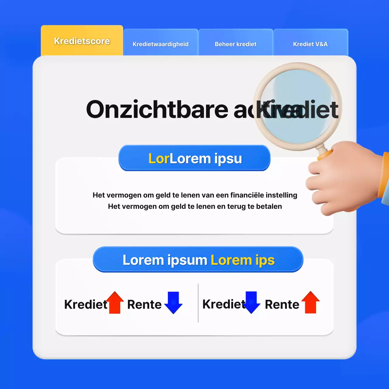 Promoot de eenvoudige fintech app van Blue voor het beheer van credit scores