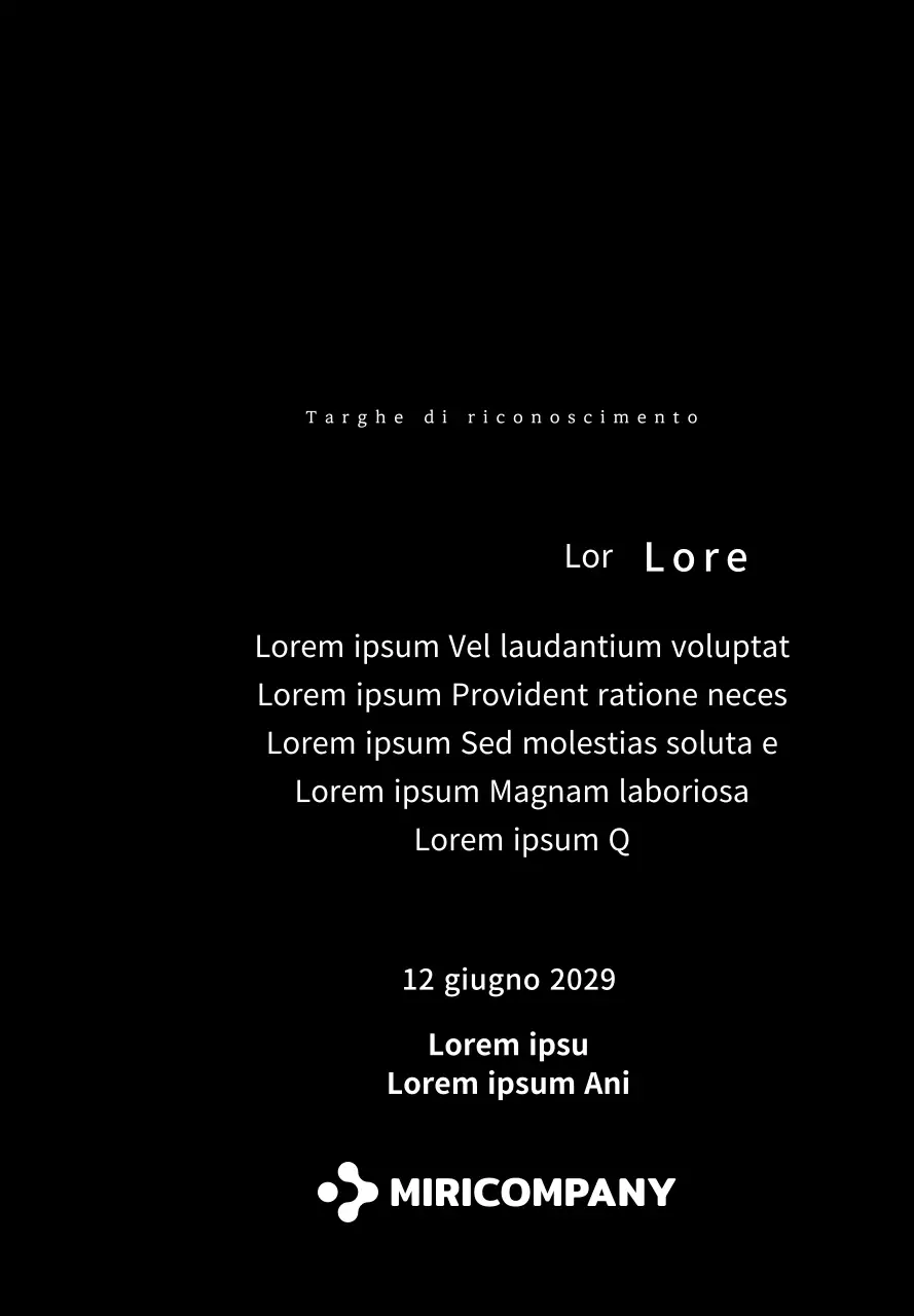 Una semplice targa bianca con il logo della vostra azienda