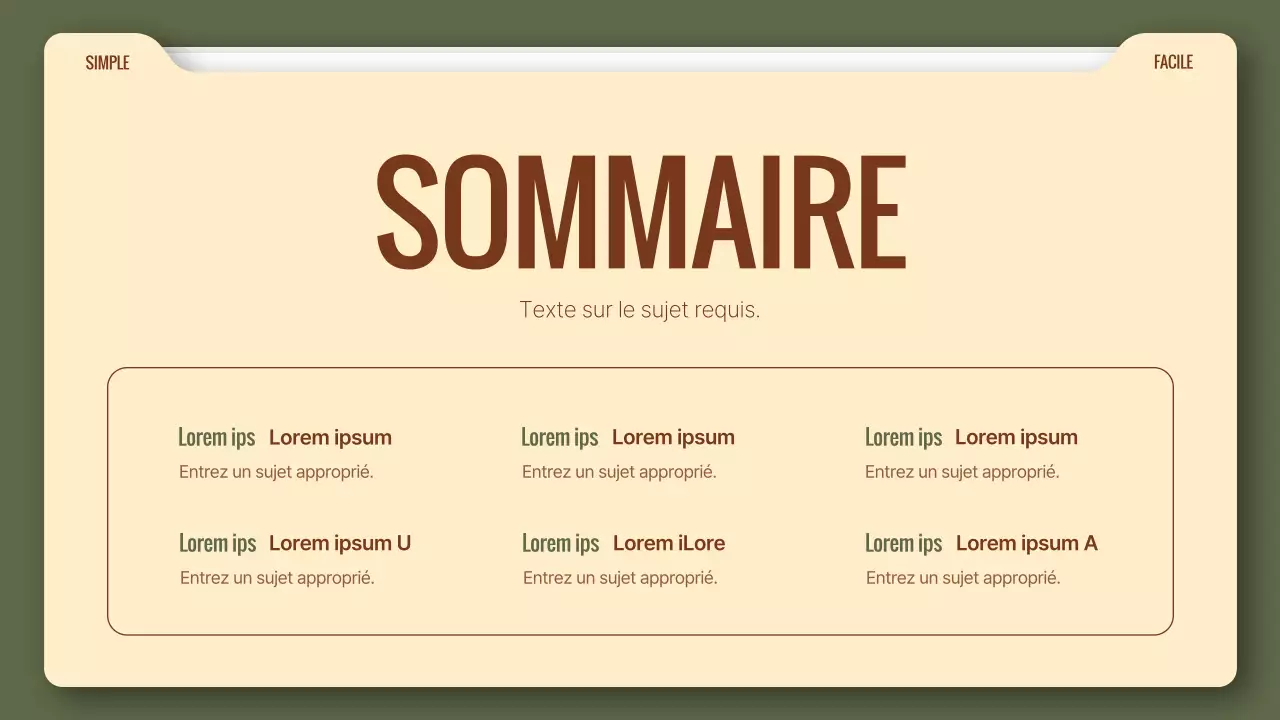 Un rapport d'activité simple en kaki et marron