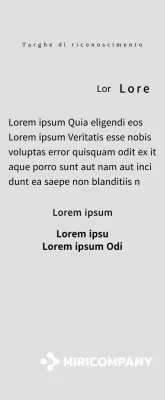 Una semplice targa bianca con il logo della vostra azienda