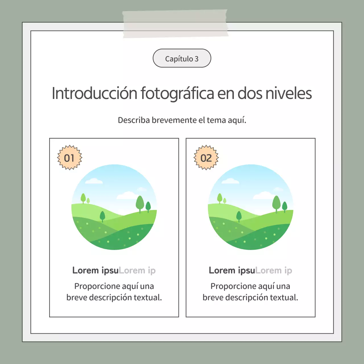 Un sencillo discurso de ascensor en caqui y blanco