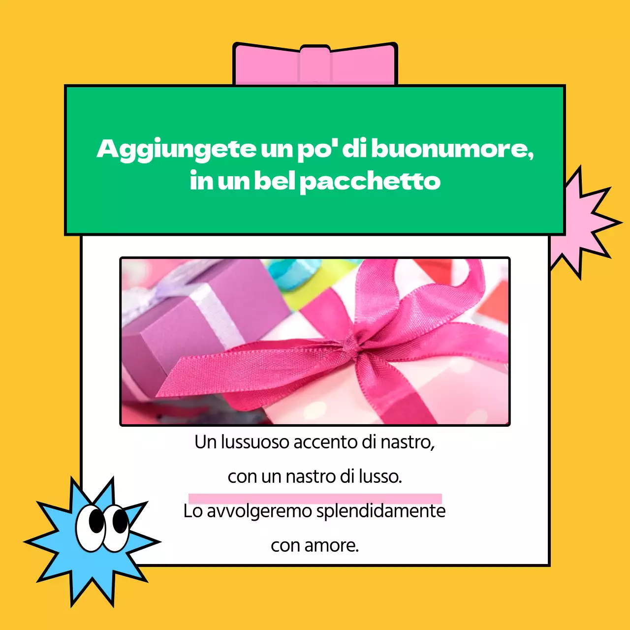 Proposte regalo per il SAT in stile pop art in giallo e verde