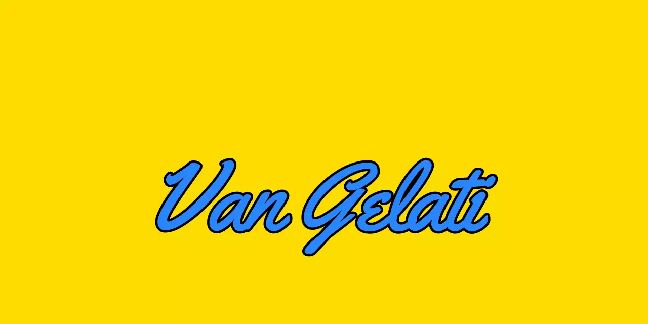 Geel en blauw gelato branded merchandise header tag