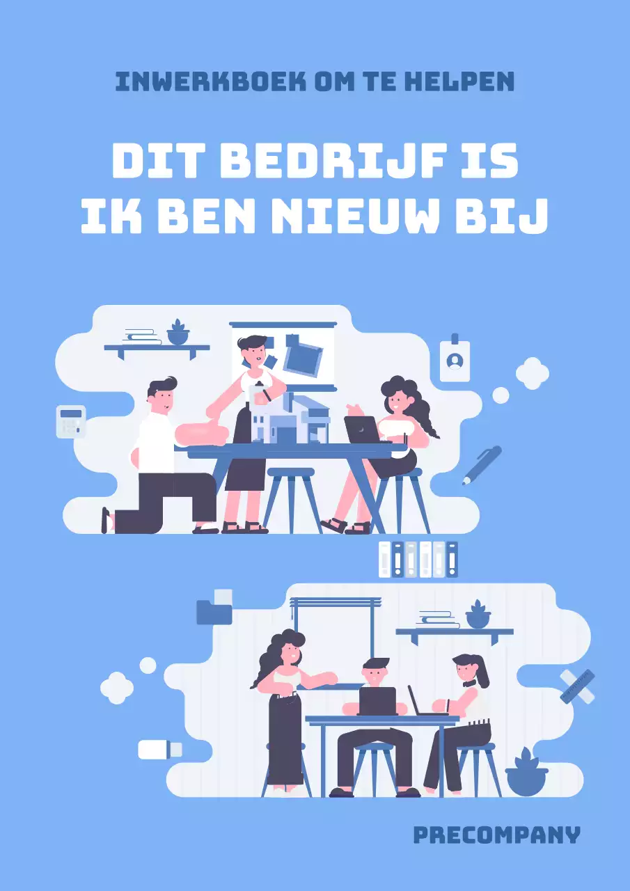 Lichtblauwe minimalistische bedrijfsinitiatiegids voor boekomslag