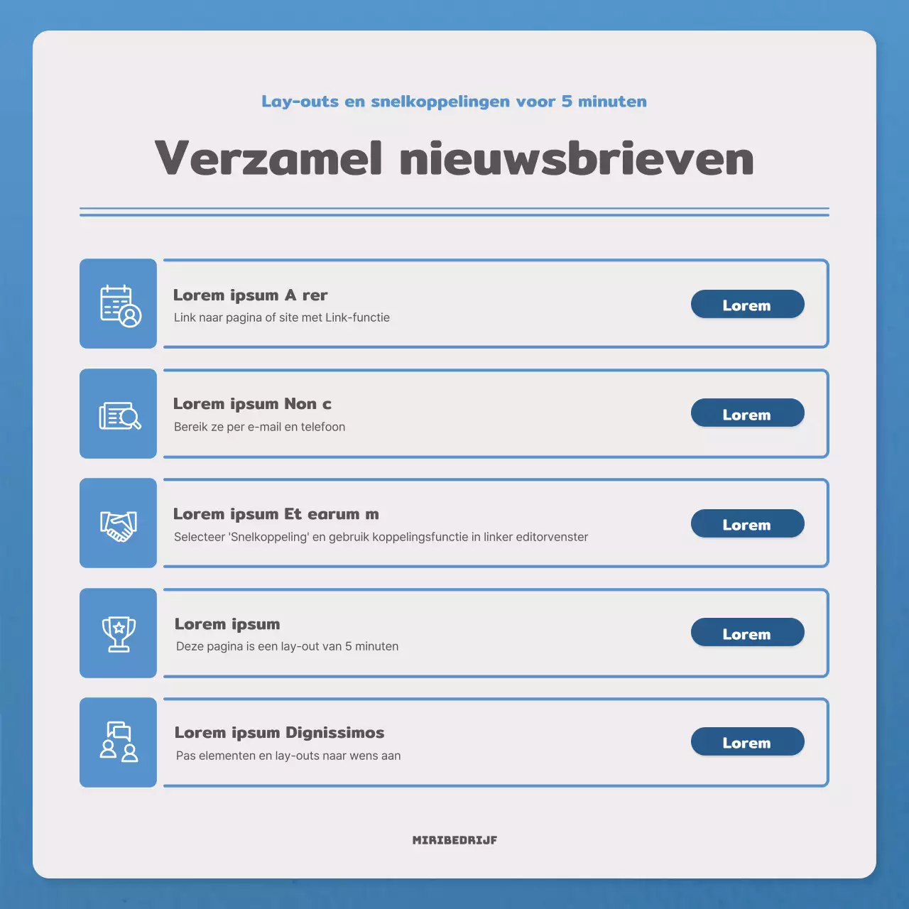 Een eenvoudige brief in blauw en marineblauw nieuwsbriefpost