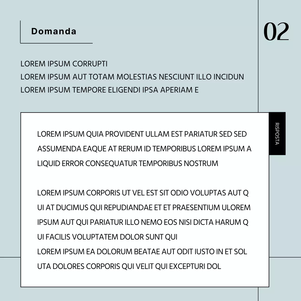 Un semplice post di colloquio aziendale in azzurro