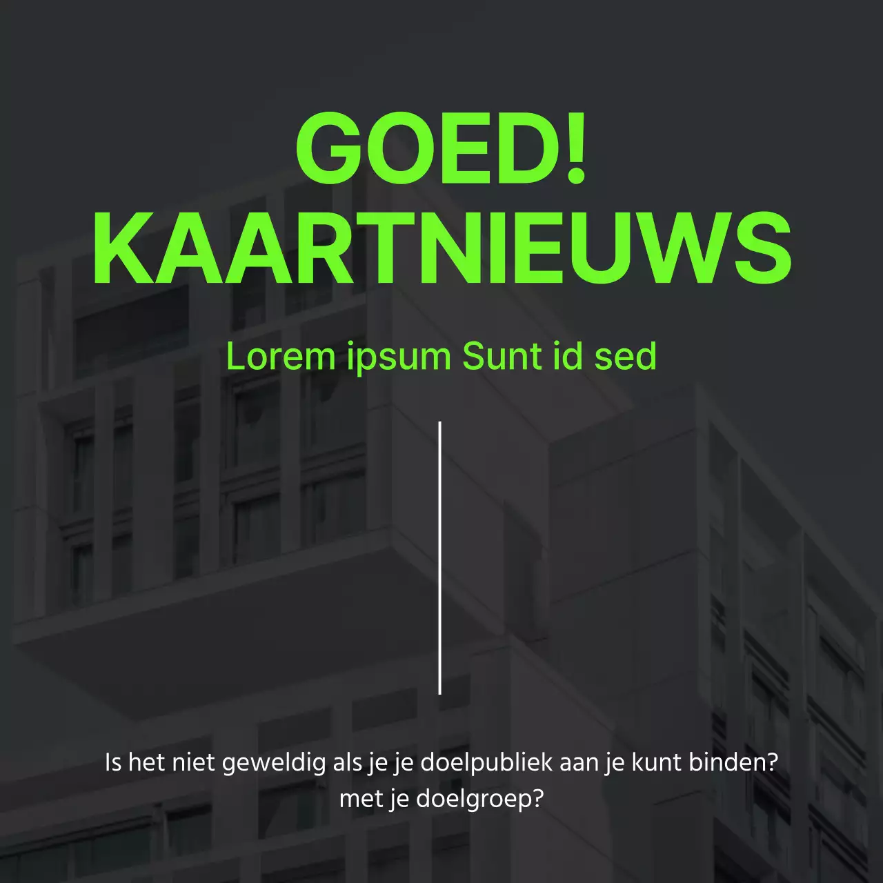 Modern en trendy voorstel voor cardnews sjabloon in marineblauw en fluorescerende kleuren