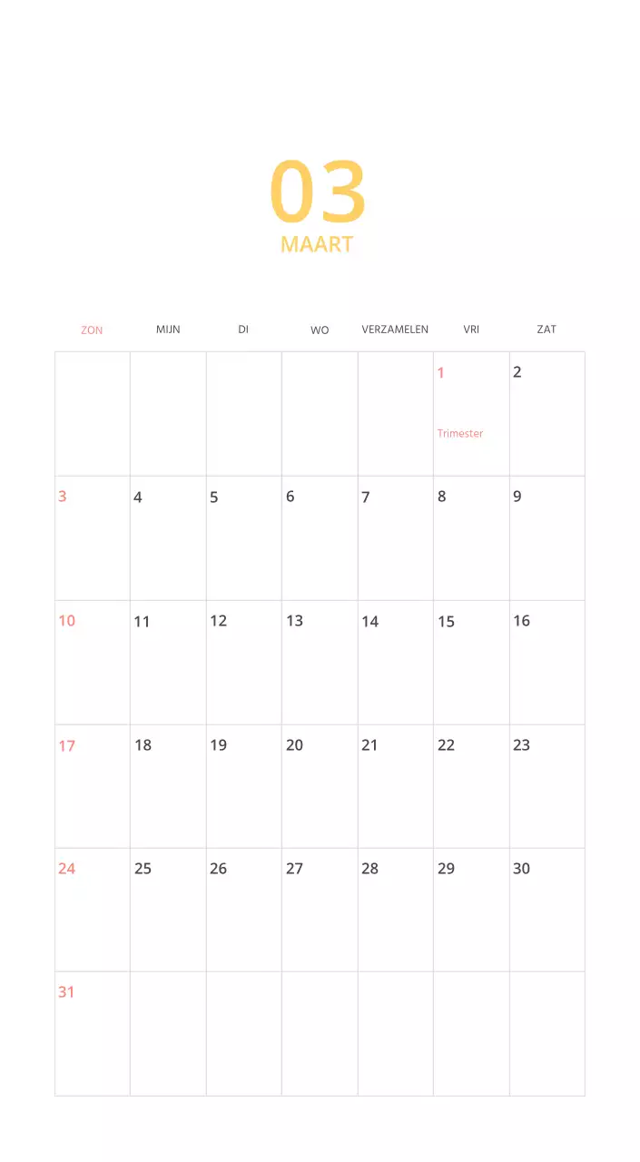 Veelkleurige geïllustreerde kalender