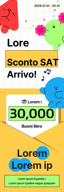 Vendita di libri per il test d'ammissione con un tocco di allegria