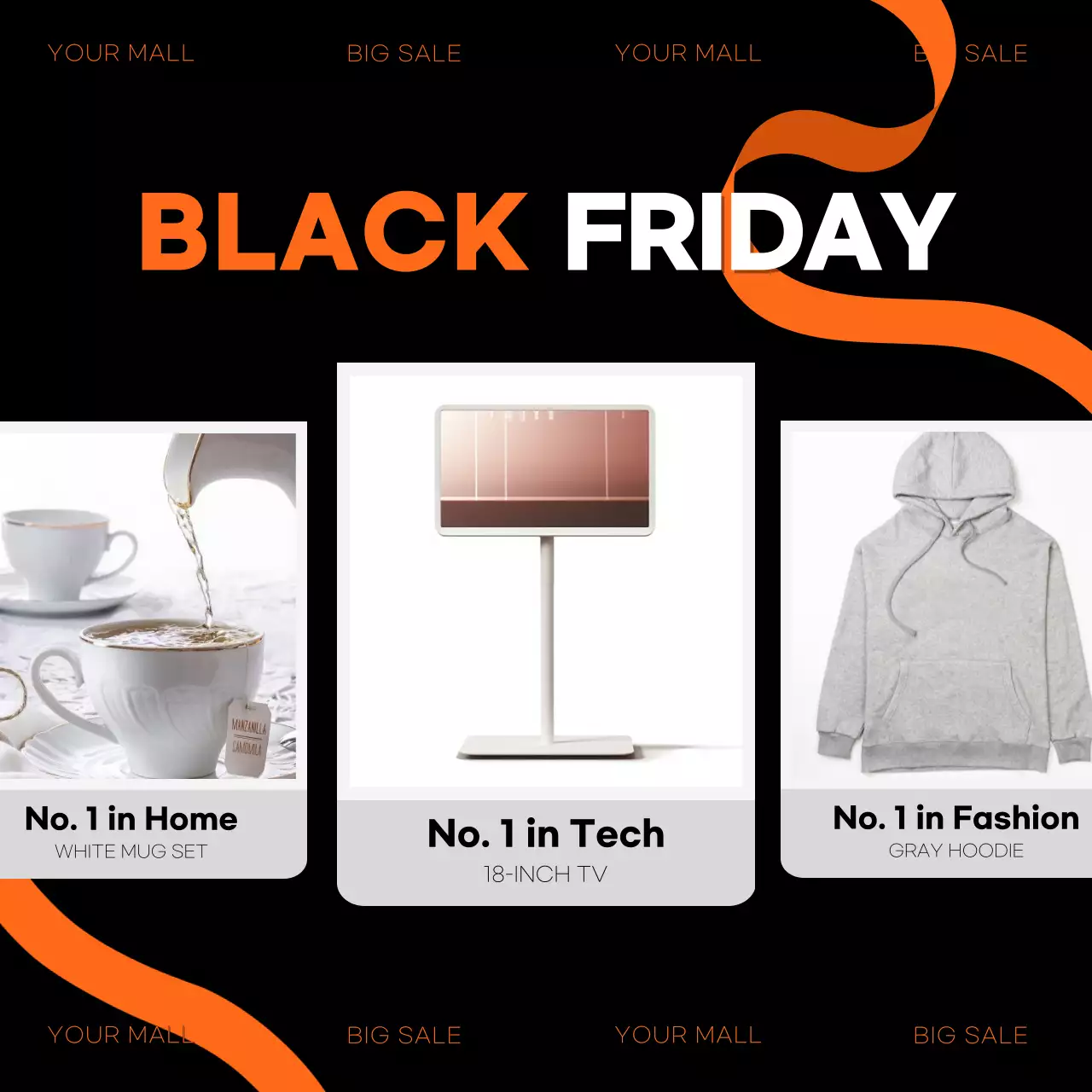 Black Trendy Black Friday Promotion Instagram Carousel