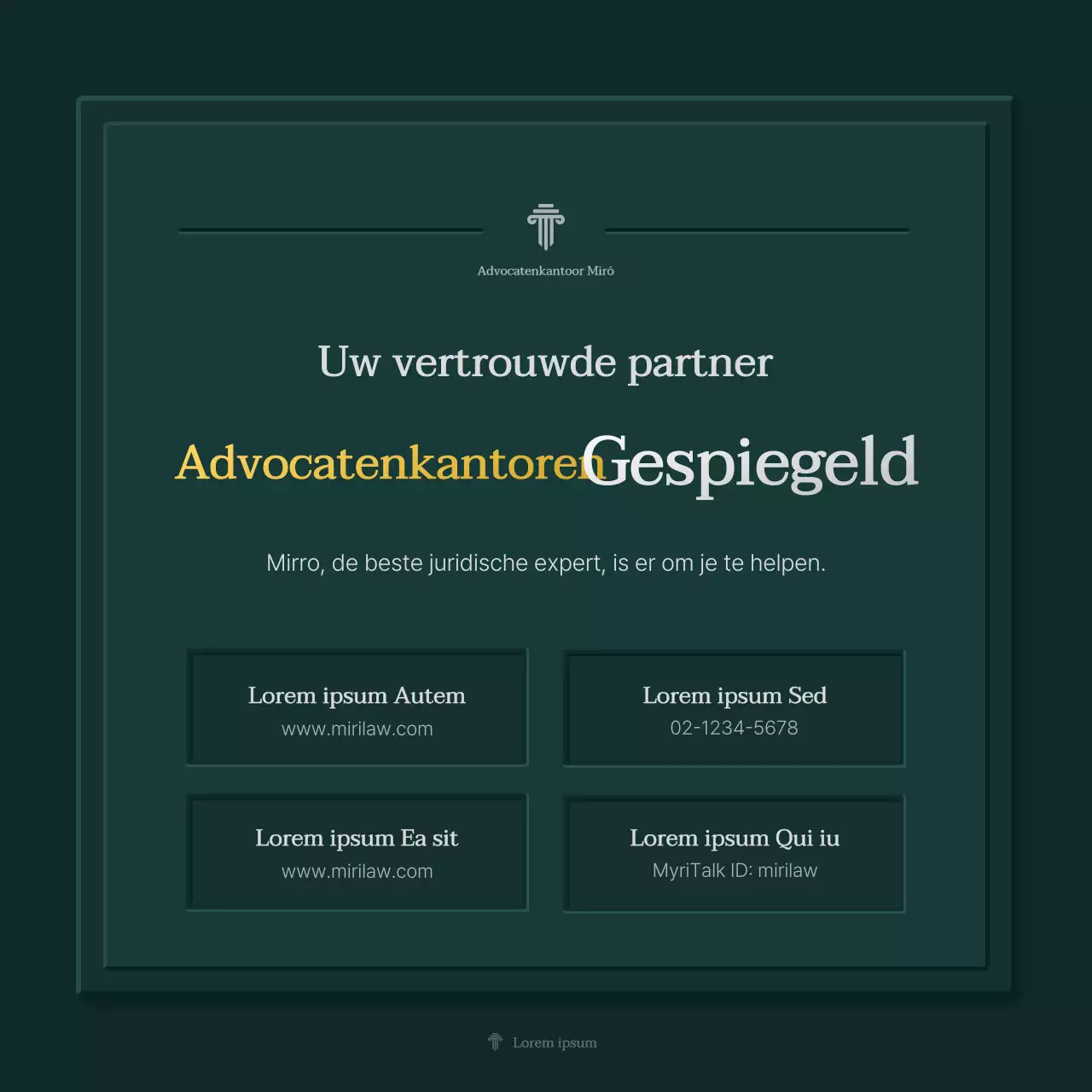 Eenvoudig bedrijfsprofiel in groen en geel