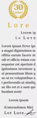 Firmenjubiläumsplakette mit Lorbeersymbol Konzept