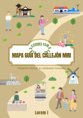 Guía turística de los callejones naturales marrones y verdesGuía del mapa
