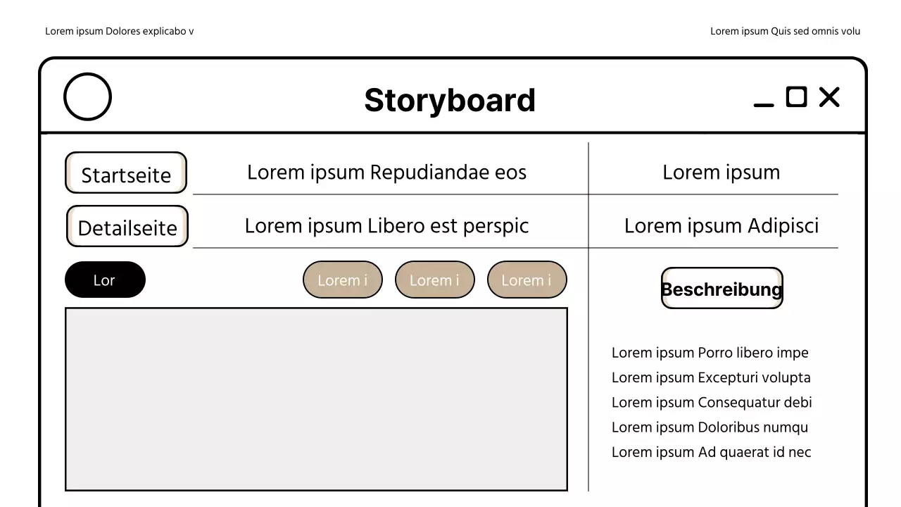 Ein einfacher Webseitenplan in Beige