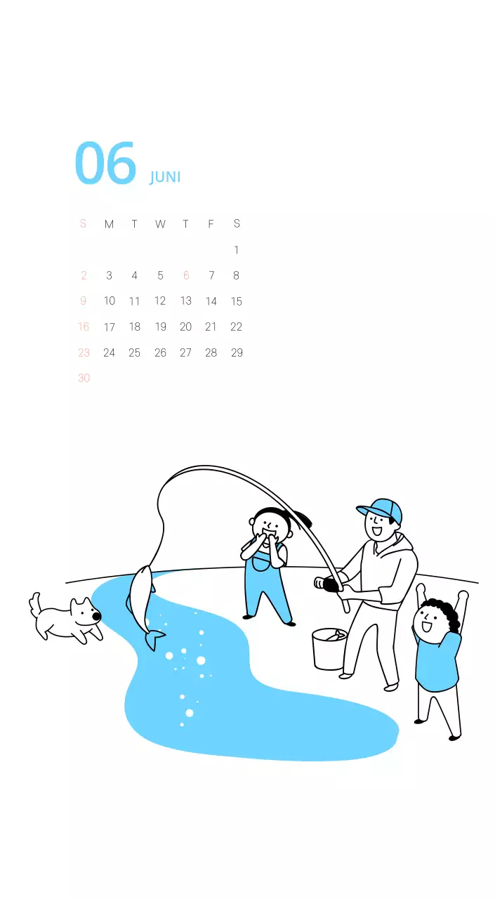 Veelkleurige geïllustreerde kalender