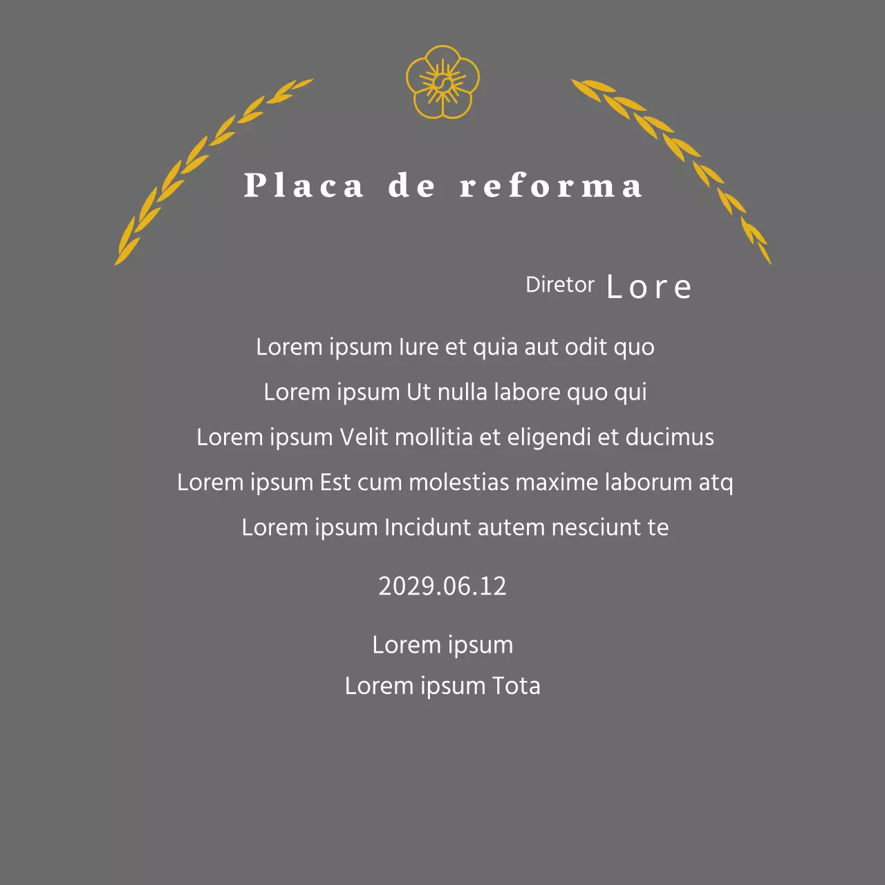 Placa de apreciação do conceito de listagem com folhas de louro e flores de linha