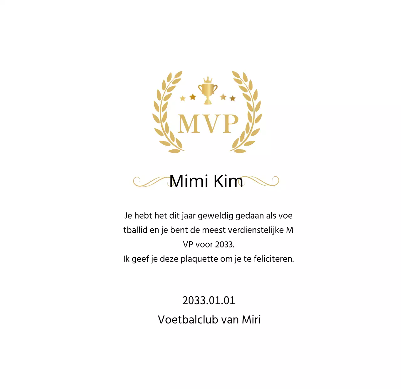 Luxe kampioenschapsborden met gouden lauweren en trofeeën