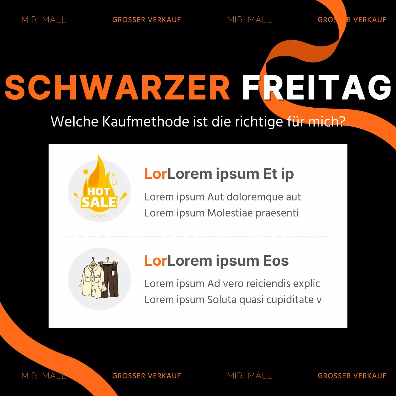 Trendige Black Friday-Anzeigen in Schwarz und Rot