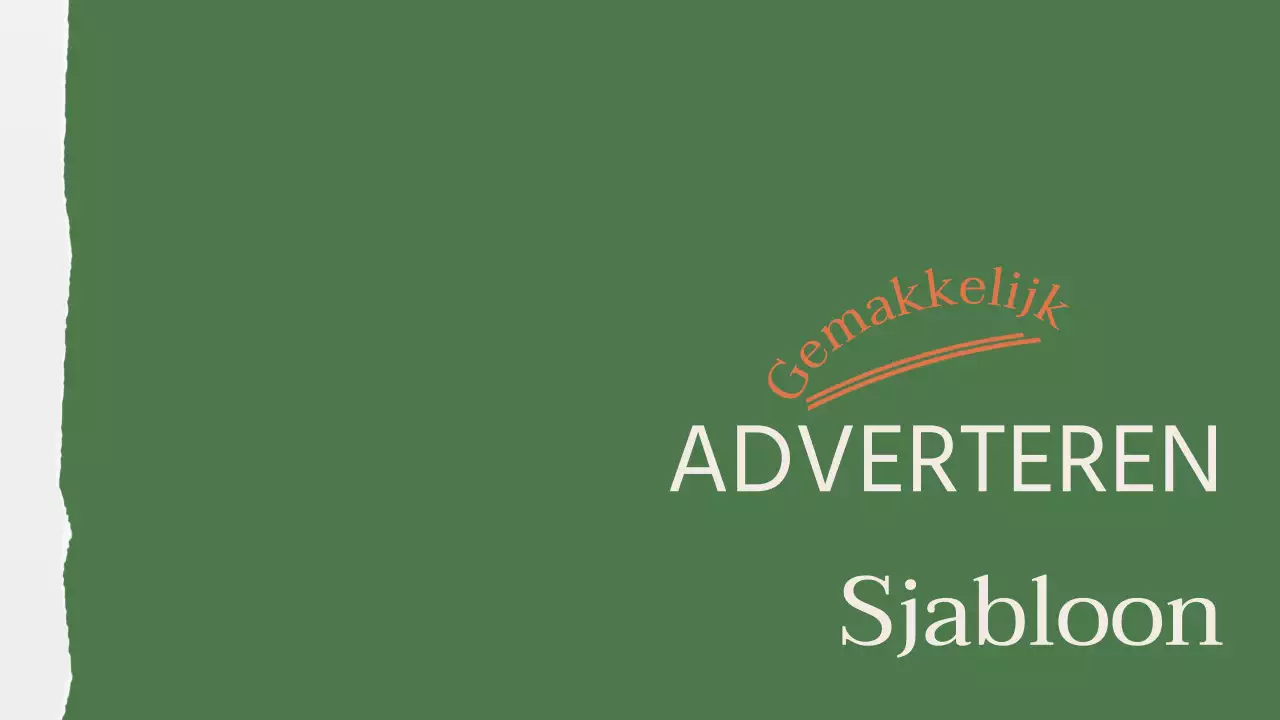 Minimalistische menureclame in de winkel in groen en oranje