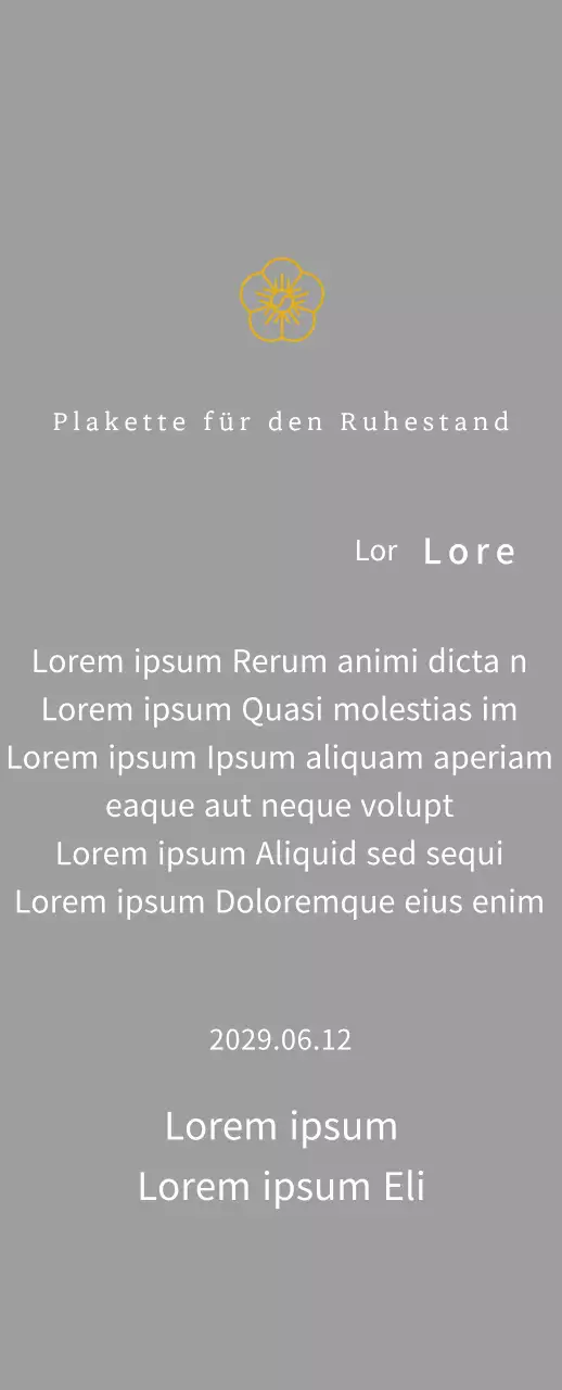 Line Flower's Listing Konzept Dankeschön-Plakette