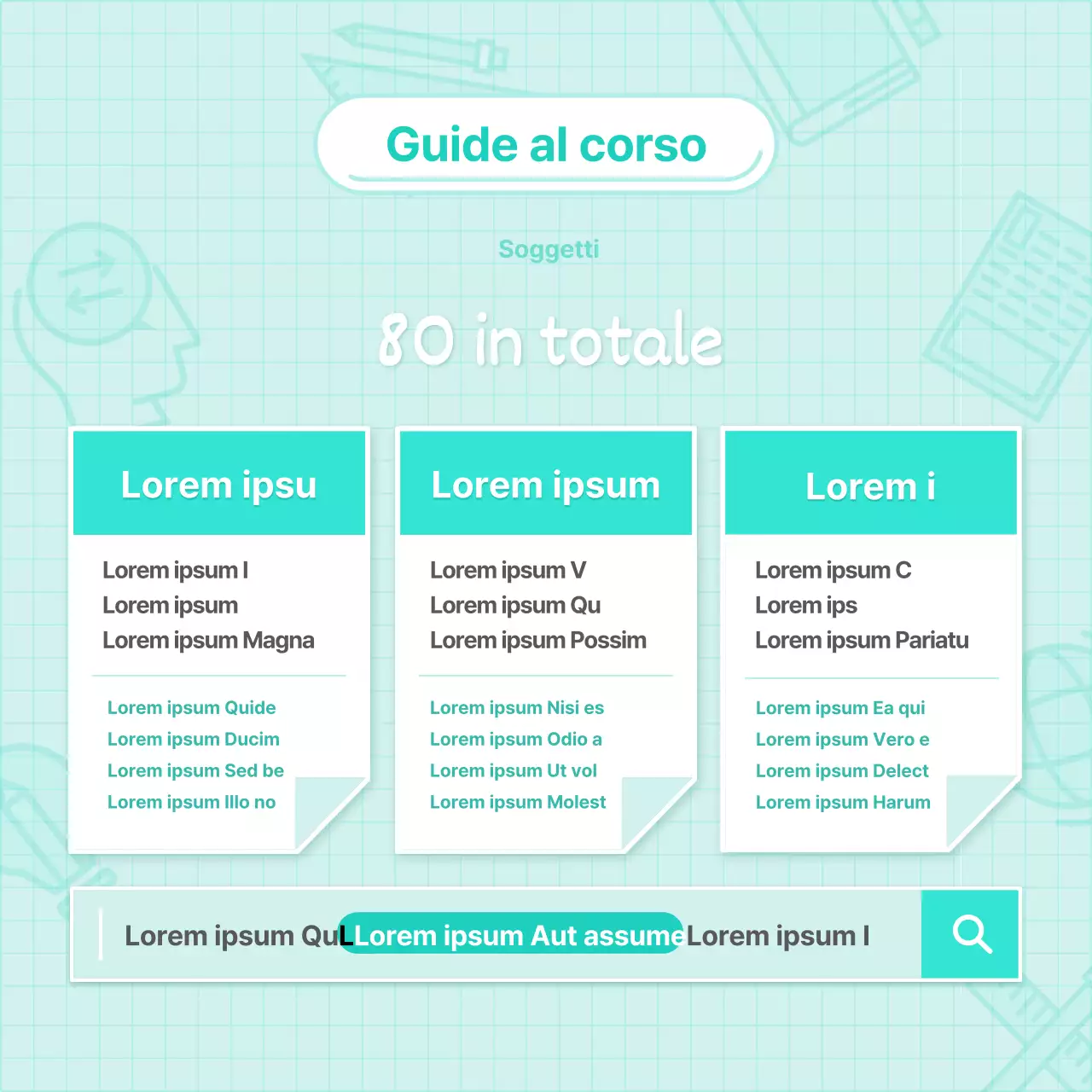 Annunci moderni di corsi di formazione permanente di base in bianco e menta