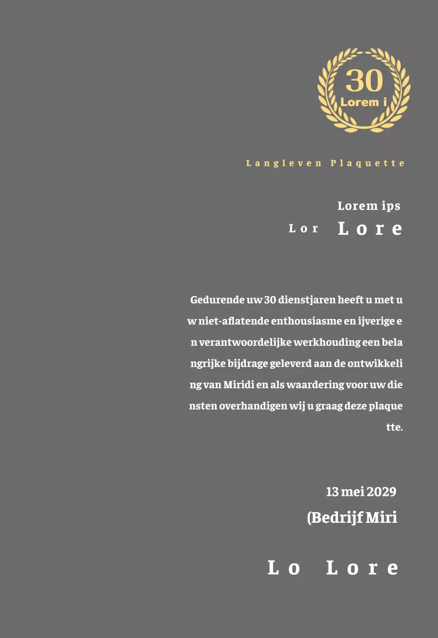 Bedrijfsbord met lauwer symbool concept