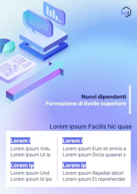 Semplice annuncio di formazione per i nuovi assunti in azzurro e viola