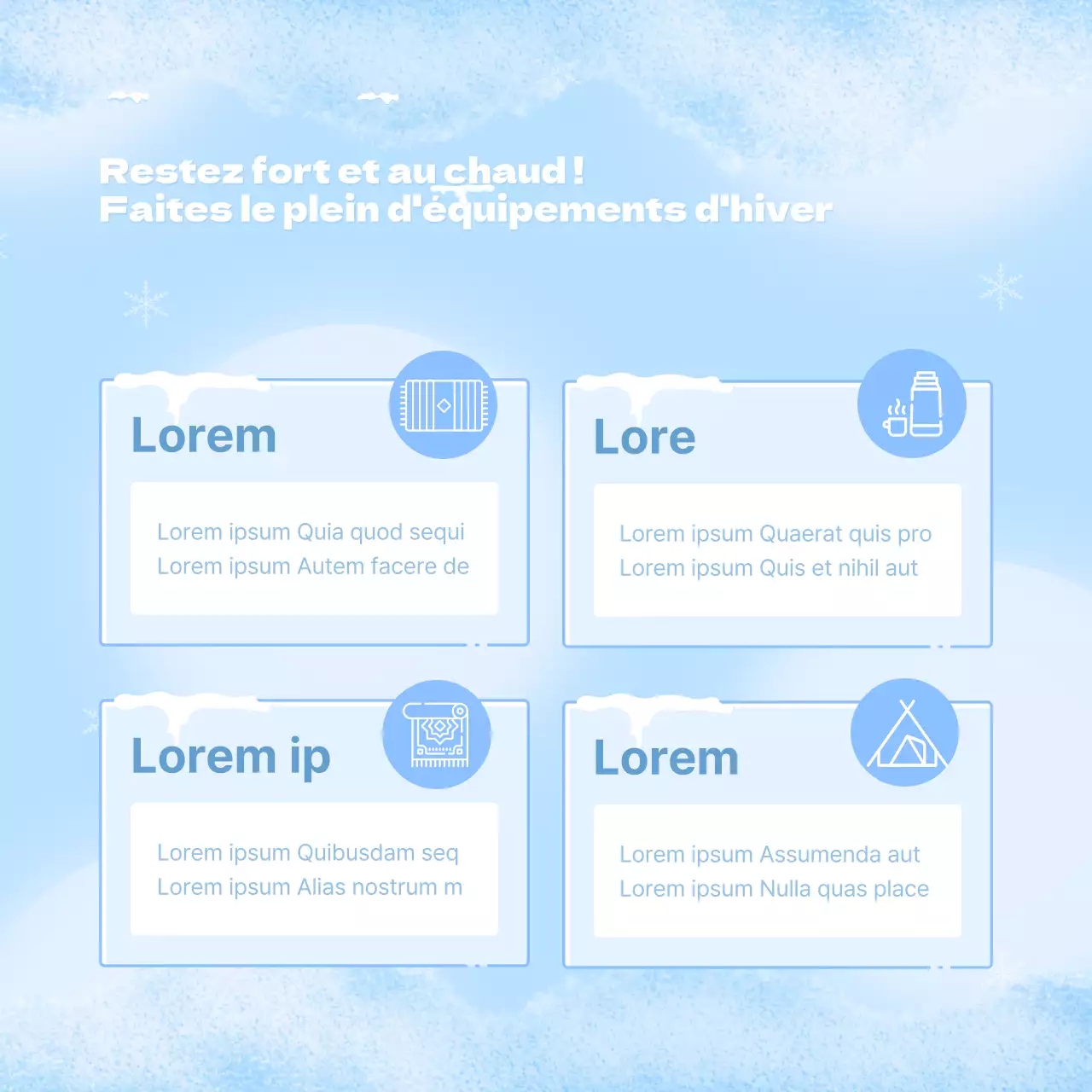 Un poste d'hivernage minimaliste et basique en bleu clair et blanc