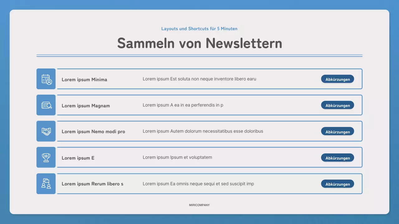 Bewerben Sie Ihren Newsletter mit einem einfachen Brief in Blau und Marineblau
