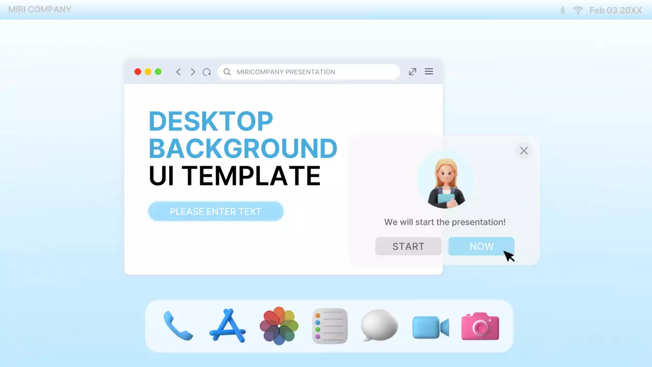Blue Modern Ui Template Guide Presentation