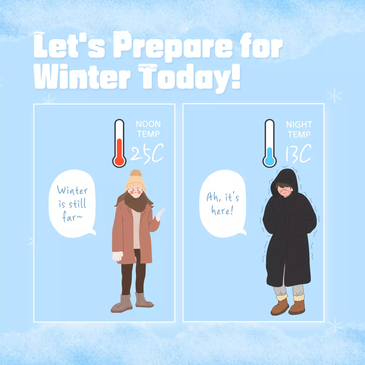 Blue Minimal Winter Guide Instagram Carousel