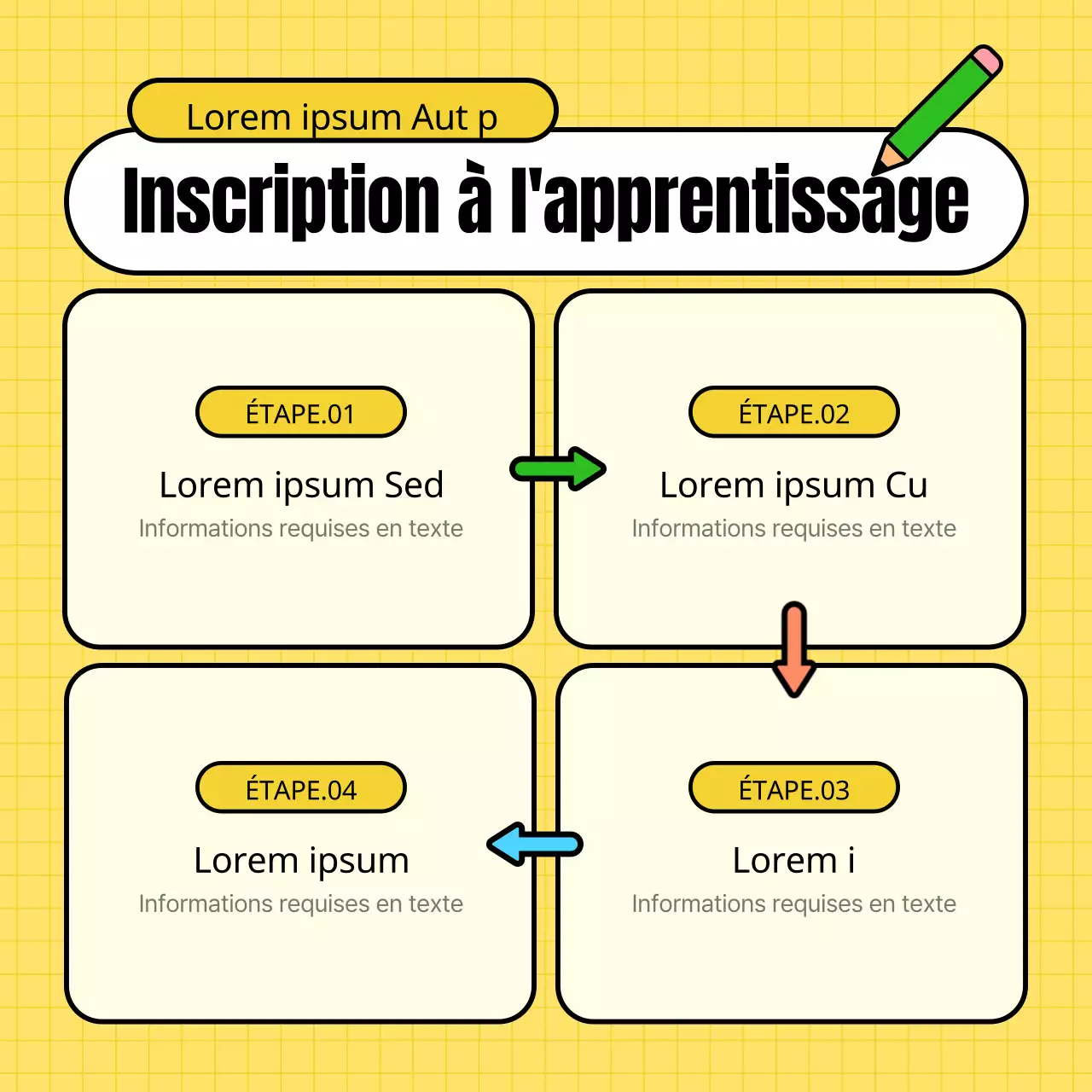 Un centre de formation jaune et vert pour promouvoir le recrutement d'étudiants