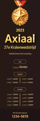 Promoot een lijst met prijsvraagwinnaars met een gouden maan op een bruine achtergrond