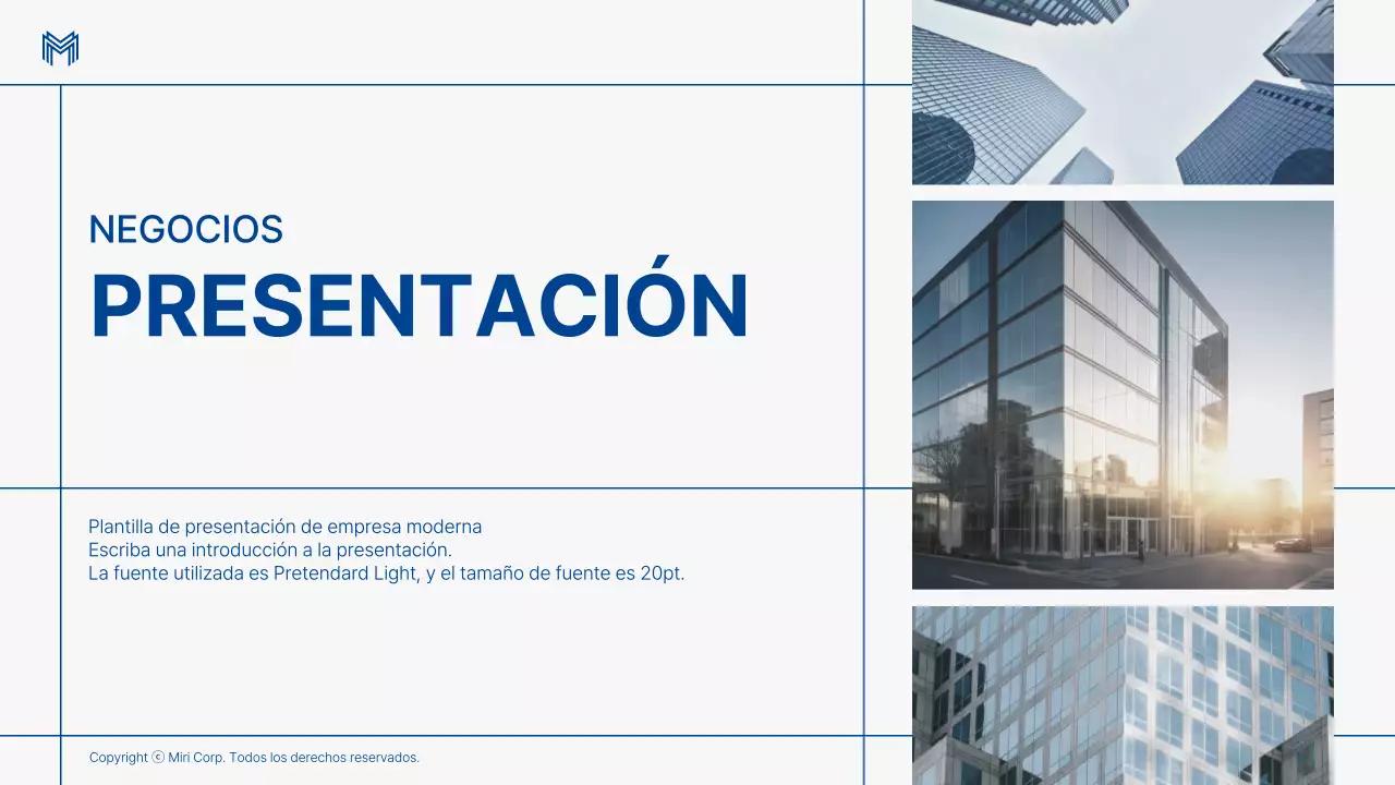 Informes empresariales modernos en azul y gris