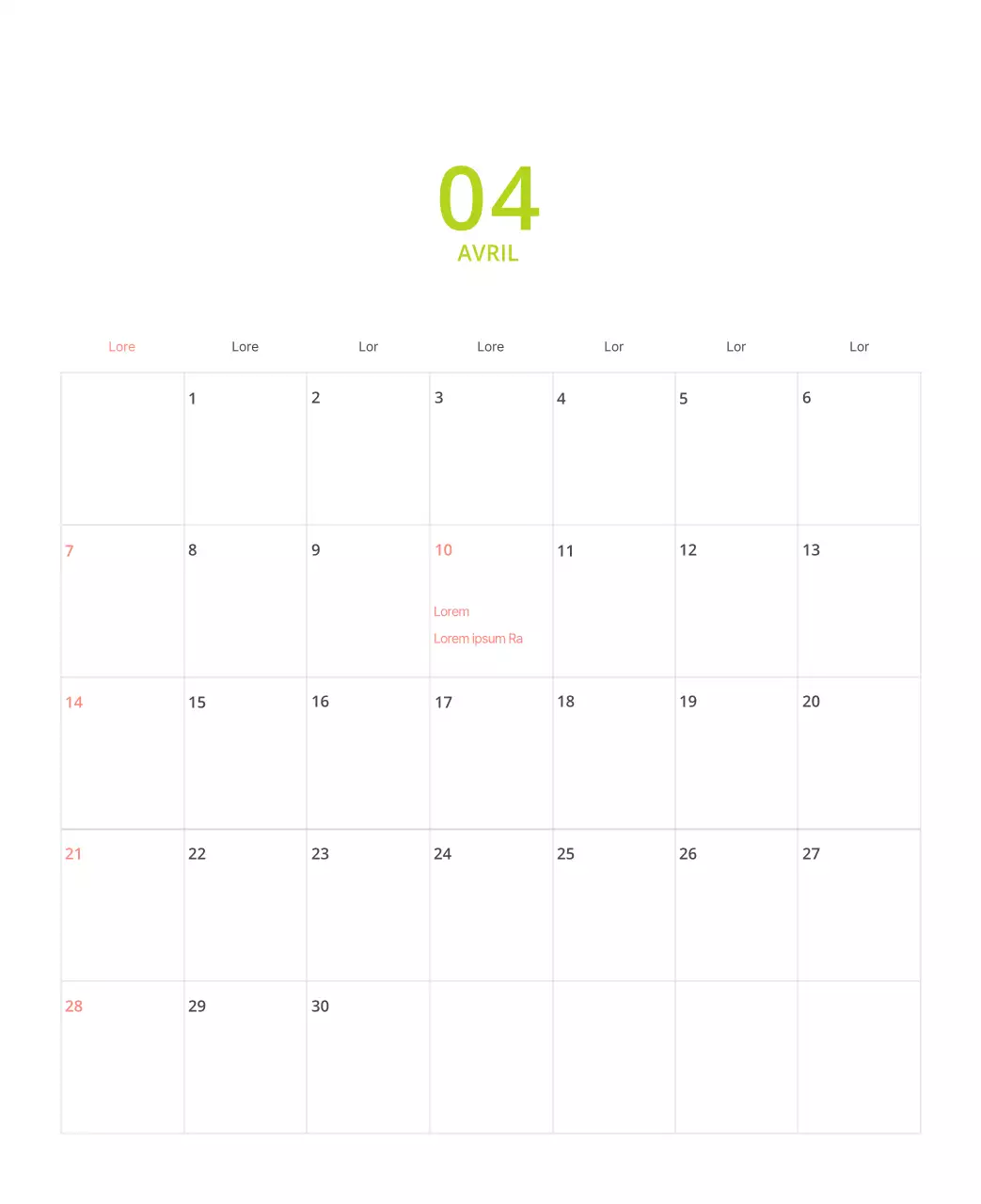 Calendrier illustré multicolore